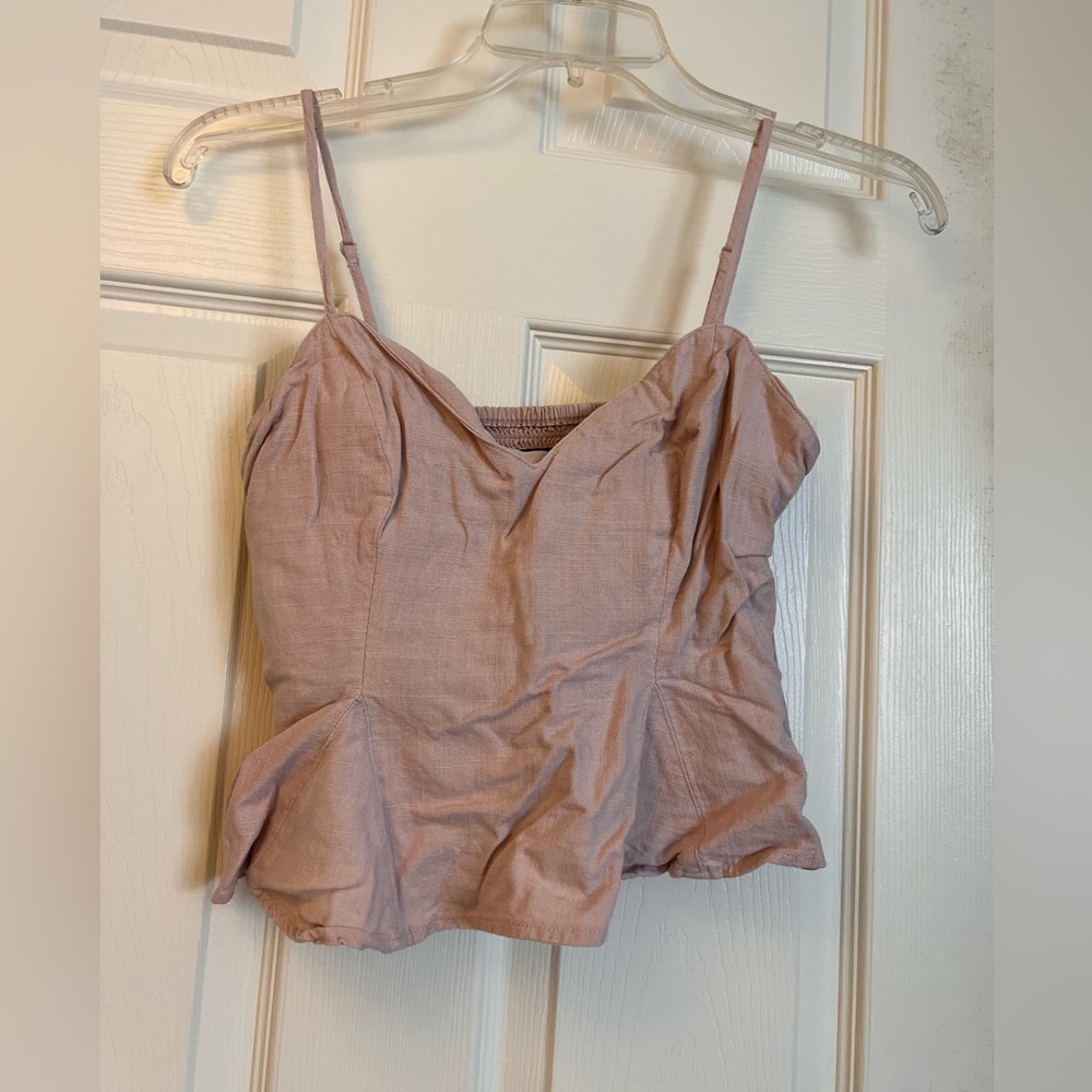 Express linen blend sweatheart tank